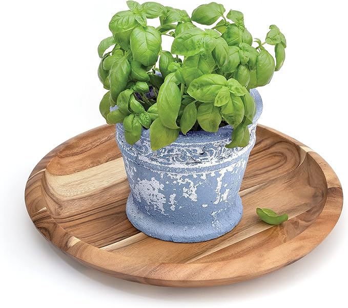 Lipper International 1281 Acacia Grand Centerpiece Platter for Serving for Meats, Cheeses, and Crackers, 18" Diameter x 2" Height