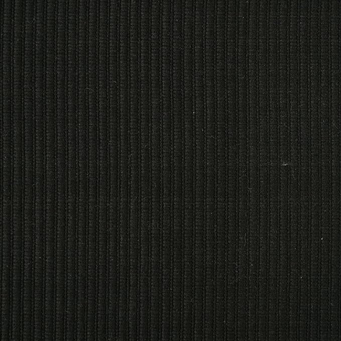DII Basic Everyday Ribbed Tabletop 100% Cotton, Placemat Set, 13x19, Black, 6 Piece