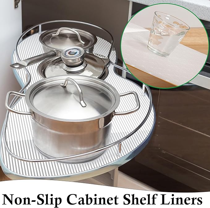 Shelf Liners 20 inch Wide x 20 ft Waterproof Kitchen Cabinet Drawer Liner Non Slip Pantry Shelves Liner Non Adhesive Protector mat for Closet Cupboard Bathroom Dresser undersink