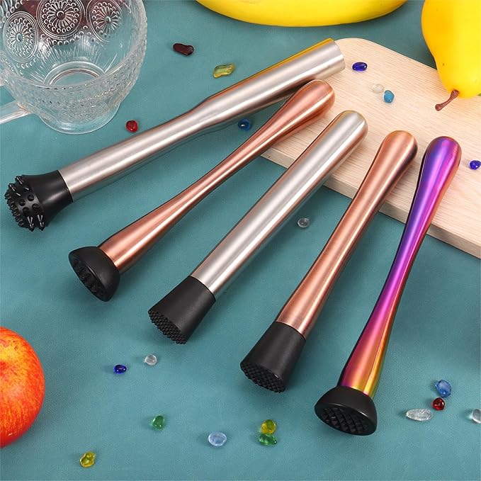 uxcell 10 Inch Stainless Steel Muddler for Cocktail Bar Drink Muddler Bar Tools for Mixing Fruit Drinks Cocktails