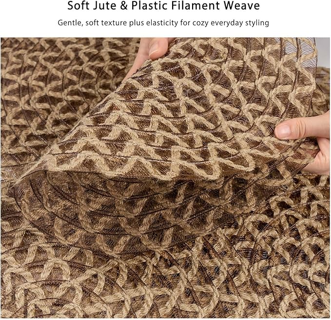 Noctiflorous Round Burlap Placemats Set of 6 Jute Rustic Place Mats for Dining Table Heat Resistant Natural Farmhouse Table Mats Decor (Jute Mesh, 6)