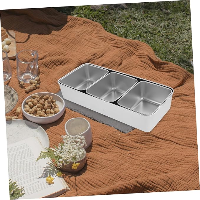Happyyami 1Set Portable Snack Serving Tray Multi Grid Dried Fruit Snack Box for Outdoor Picnics Elegant Catering Compact Design