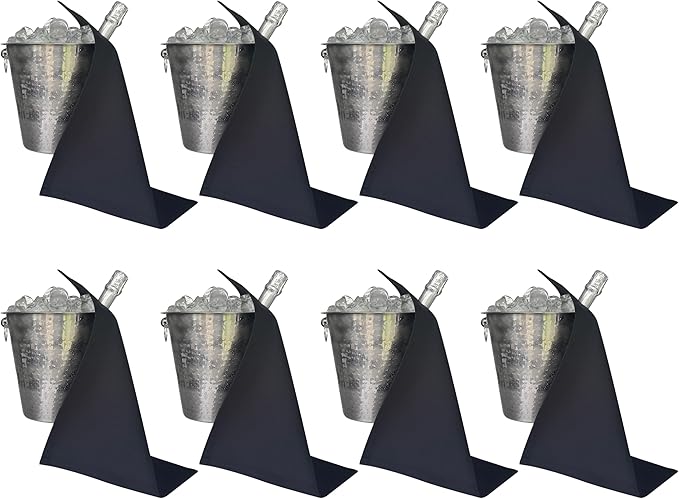 Original Collection, Bottle Cloths for Ice Buckets, Cotton, 42 cm, Corner Hole, Stitched Circle (Black, Pack of 8)