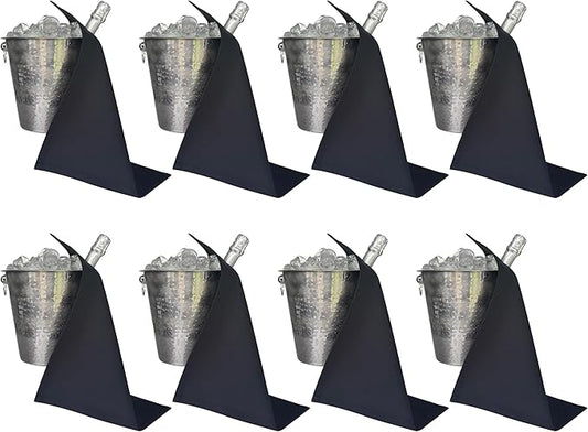 Original Collection, Bottle Cloths for Ice Buckets, Cotton, 42 cm, Corner Hole, Stitched Circle (Black, Pack of 8)