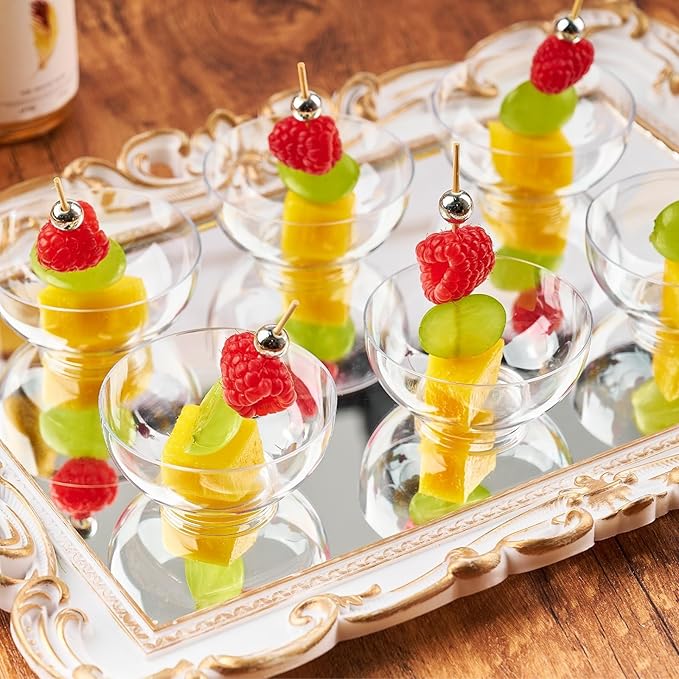 Qeirudu 100 Pack 3 oz Mini Dessert Cups with Spoons, Clear Small Round Party Serving Bowls for Yogurt Parfait Fruit Mousses Appetizer Ice Creams
