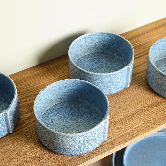Stone Lain Bao 4-Piece Bowl Set Stoneware, Blue