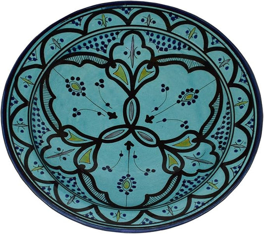 Ceramic Plates Moroccan Handmade Appetizer Tapas Serving Decorative 8 inches Round