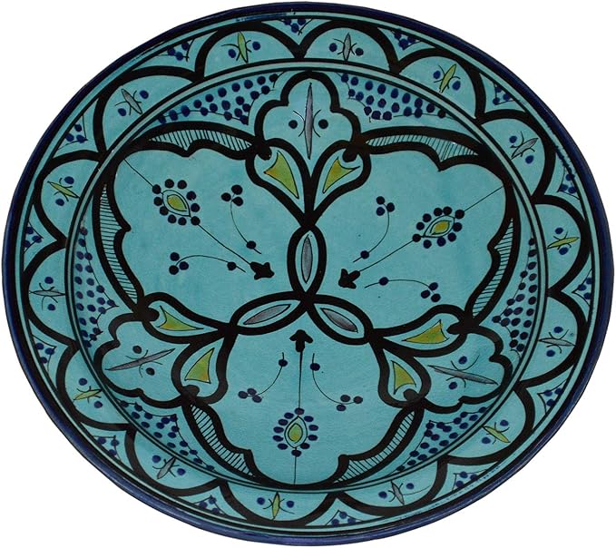 Ceramic Plates Moroccan Handmade Appetizer Tapas Serving Decorative 8 inches Round