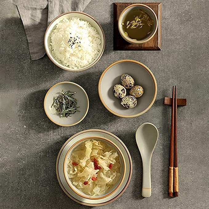 Plate and Bowl Setstoneware Dinnerware Sets, Ceramic Dinnerware Sets, 25 Piece Matte Finish Porcelain Bowls and Plates Sets | Kitchen Tableware Dinner Set Service for 6