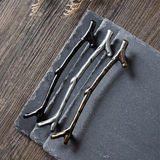 Serving Tray Service Tray Simple Rectangular Retro Branch Handle Dinner Plate Tray Restaurant Exhibition Hall Water Cup Bowl Plate Tray Plate Soft Display Plate Food Serving Tray(Brass)