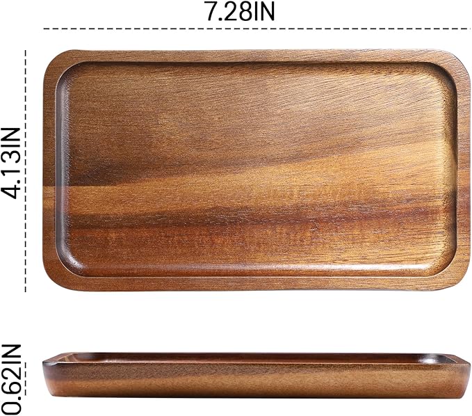 Wood Serving Trays Set of 4 Wooden Serving Platters for Home Decor, Cheese, Fruit, Vegetables, Charcuterie, Appetizer Serving Tray