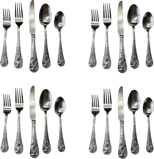 Cambridge Deer Satin 20 Piece Flatware Set
