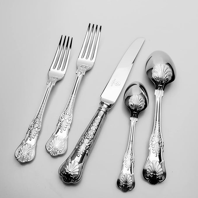 60 Piece Silverware Set for 12, 18 10 Stainless Steel flatware Set, Antique vintage cutlery set, Knife fork spoon, Heavy Duty Dishwasher Safe OTW PAVILION
