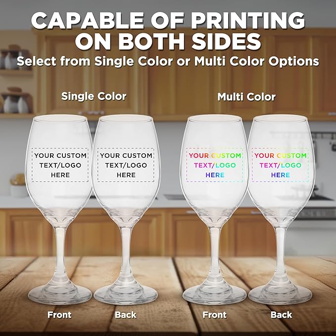 DISCOUNT PROMOS 50 Water and Wine Goblet Glasses Set, 12.75 oz. - Customizable Text, Logo - Colombia made - Clear