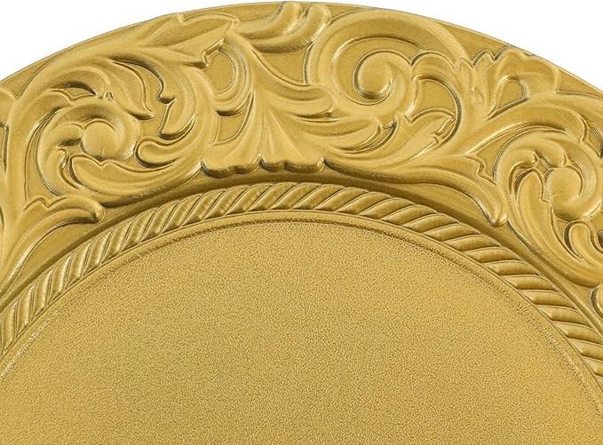 Gold Plastic Charger Plates Set of 150, 13” Reusable Party Chargers for Dinner Plates, Elegant Round Service Plate Chargers Bulk Decorative for Wedding, Catering Table Decor