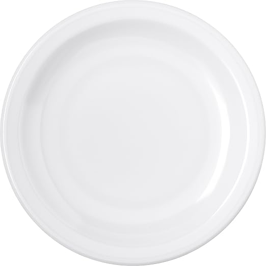 Carlisle FoodService Products Dallas Ware Reusable Plastic Plate Appetizer Plate with Rim for Buffets, Home, and Restaurants, Melamine, 5.5 Inches, White, (Pack of 48)