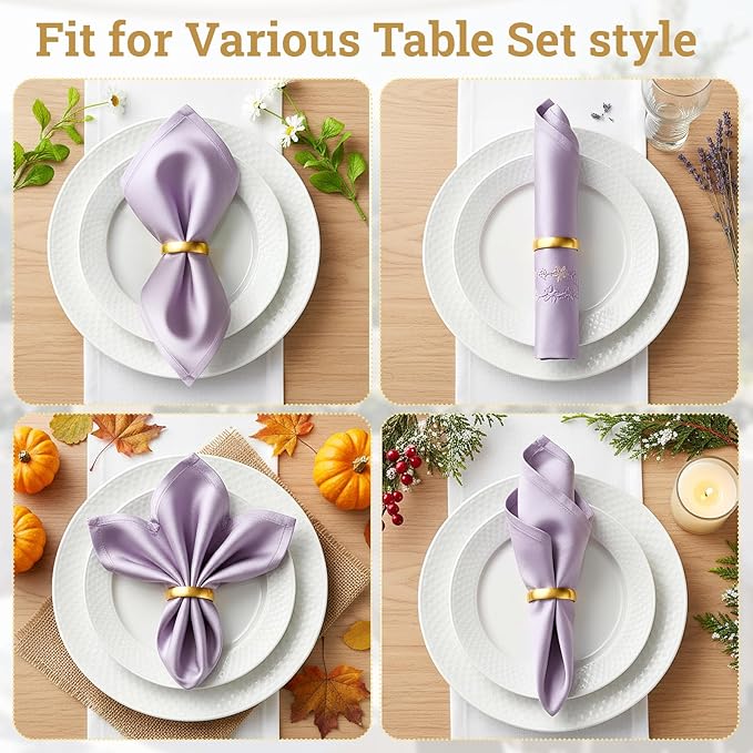 Suream Stainless Steel Napkin Rings, 12PCS Matte Gold Semicircle Napkin Ring Holders, Modern Serviette Buckles for Table Banquet Dinner Party Wedding Decoration
