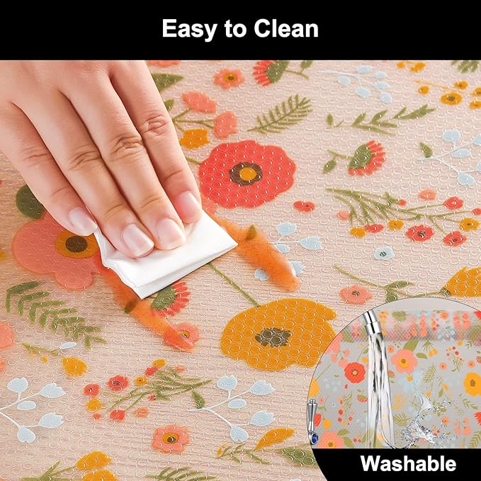 Cooyes Shelf Liner – Premium Non-Adhesive Cabinet & Drawer Liner for Kitchen – Waterproof Shelf Paper with Modern Pattern – Durable EVA Cabinet Mat – Easy to Cut (17.5" W x 360" L)