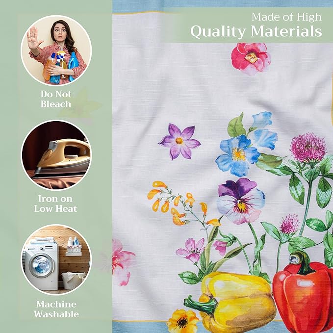 Maison d' Hermine Cloth Napkins Set of 4 100% Cotton Everyday Reusable Square Napkins Cloth Washable, Dinner, Party, Wedding, Restaurant, Spring/Summer (Giverny, 20" x 20")