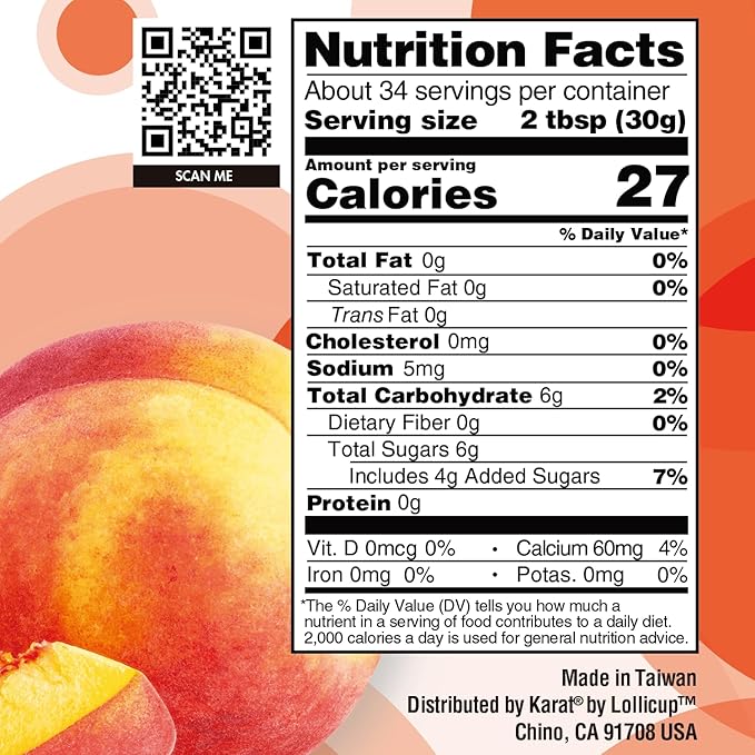 Tea Zone [2 Pound] Peach Popping Pearls, Bursting Pearls for Teas, Shakes, Smoothies, Dessert Toppings B2061 (2.0lb)