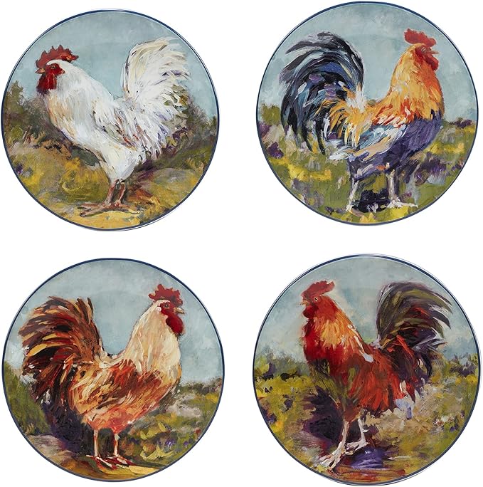 Certified International Rooster Meadow 16 Piece Dinnerware Set, Service for 4