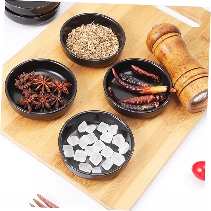 6pcs Japanese Ceramic Dipping Dishes Small Appetizer Plates for Sauces Sushi and Snacks Easy to Clean Sturdy Construction Non-stick