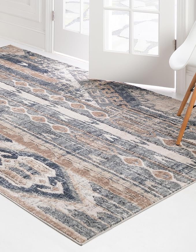 Rugs.com Oregon Collection Rug – 3x5 Navy Blue Low-Pile Rug Perfect for Entryways, Kitchens, Breakfast Nooks, Accent Pieces