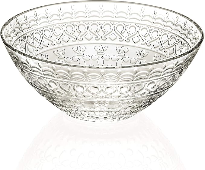Barski Glass Bowl - For Dessert - Salad - Pasta - Fruit - Nuts - Chocolate - Set of 4 Bowls - Designed - 6.25" Diameter - Made in Europe