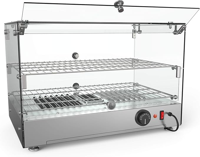 KoolMore - HDC-1.7C 22" Self Service 2 Shelf Commercial Countertop Food Warmer Display Case - 1.7. cu ft, Silver