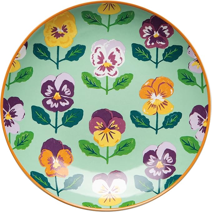 Jubilee Pansy Appetizer Porcelain Plates, Set of 4 Assorted