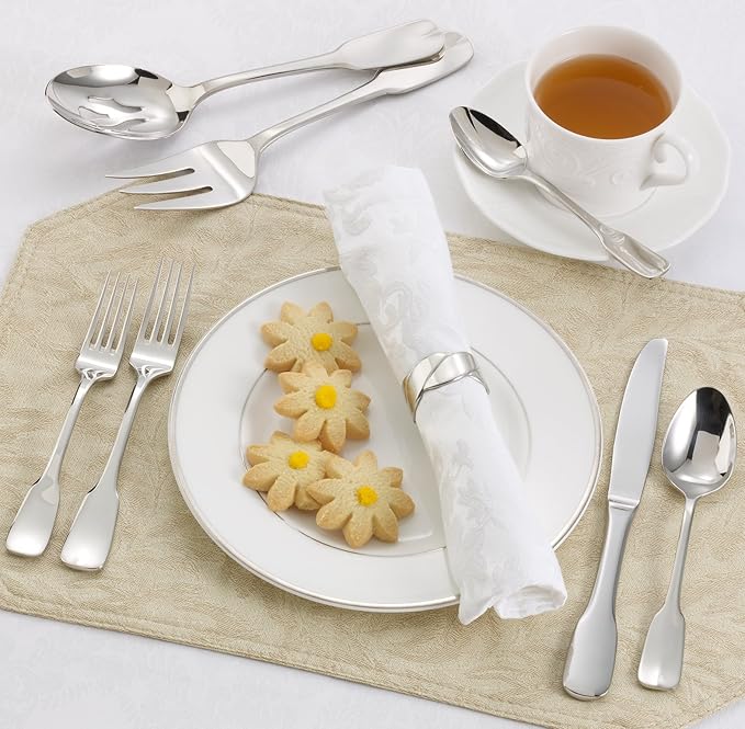 Ginkgo International Alsace 5-Piece Stainless Steel Flatware Place Setting, Service for 1