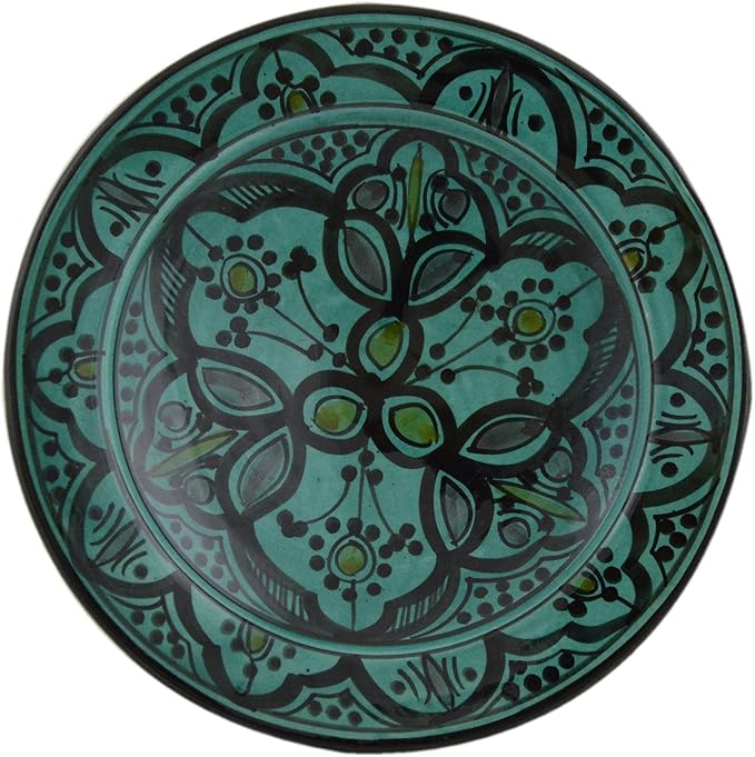 Treasures Of Morocco Ceramic Plates Moroccan Handmade Appetizer Tapas Serving Decorative 8 inches Round