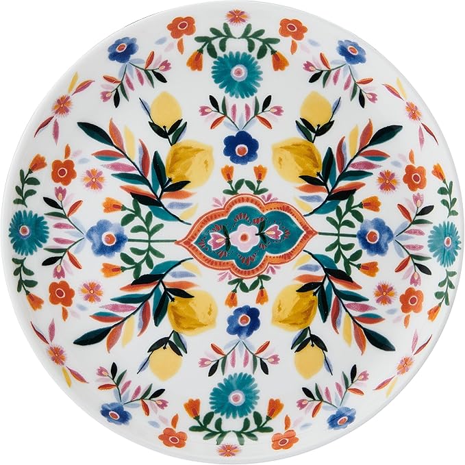 Mikasa Painted Medallion Set of 4 Bone China Appetizer Plates, 6 Inch