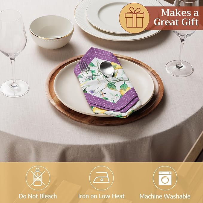 Maison d' Hermine Cloth Napkins Set of 4 100% Cotton Soft & Durable Everyday Reusable Square Napkins Cloth Washable, Dinner, Cocktail Party, Wedding, Restaurant (Siverque, 18" x 18")