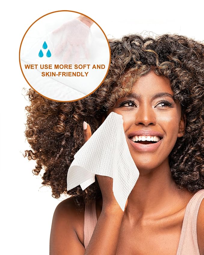 Face Towels,Facial Towels,100 Ct Disposable Face Towel, 9.8"X9.8"Face Cloths, Makeup Remover Face Towelettes Disposable,Disposable Face Cloths for Sensitive Skin,USDA Biobased Clean Face Towel