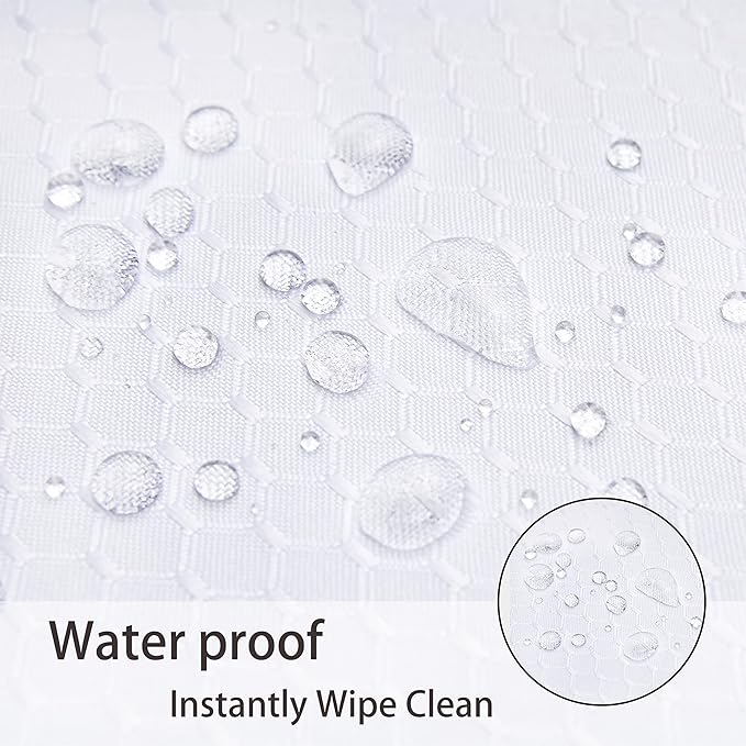 Rectangle Table Cloth Linen Farmhouse Stainproof Waterproof Washable Polyester Oblong Rectangular Fabric Table Cover for Kitchen Dining Dinner (White, Round 70'' Inch)