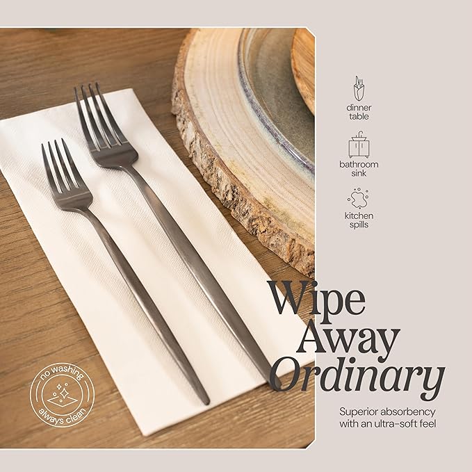 300 Pack Disposable Dinner Napkins Paper, 3-Ply, 12 "x 17" Guest Hand Towels For Bathroom, Wedding, Kitchen or Event