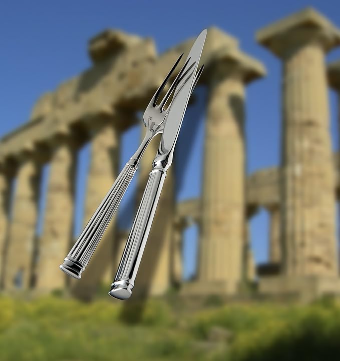 Fortessa Doria 18/10 Stainless Steel Flatware Solid Handle Table Knife, Set of 12