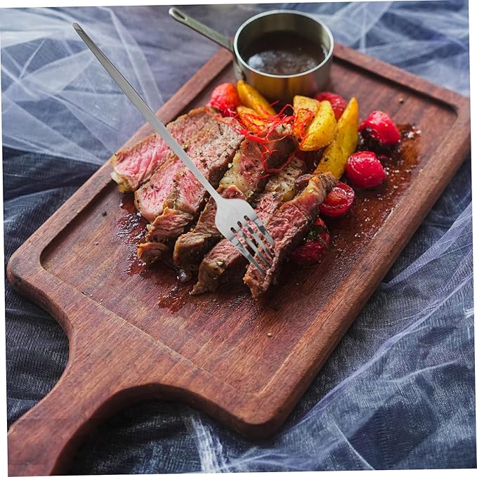 Ciieeo 6 Sets Stainless Steel Flatware for Serving Steak and Desserts Soup Forks Spoons and Cutters for Kitchen and Dining Table