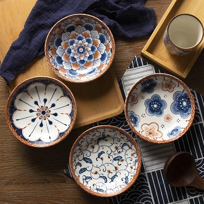 Appetizer Bowls Japanese Style Ceramic Dipping Bowls, Seasoning Dishes,Snack Plates, Applicability to Sushi, Soy Sauce, Dessert, Fruit and More. Salad Bowls (Color : B)