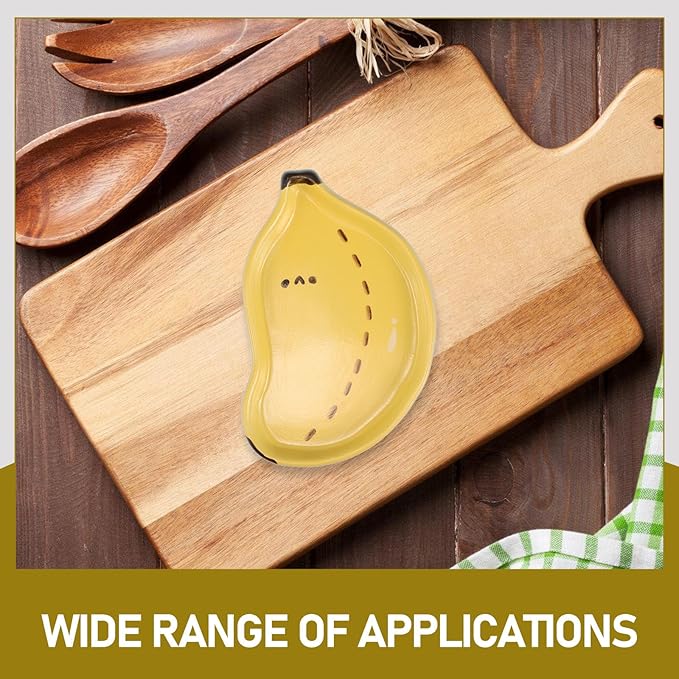 COHEALI Creative Cute Banana-shaped Ceramic Serving Plate for Fruit and Snacks Hand-painted Dish for Sauces and Appetizers Stylish Platter for Home Kitchen Use