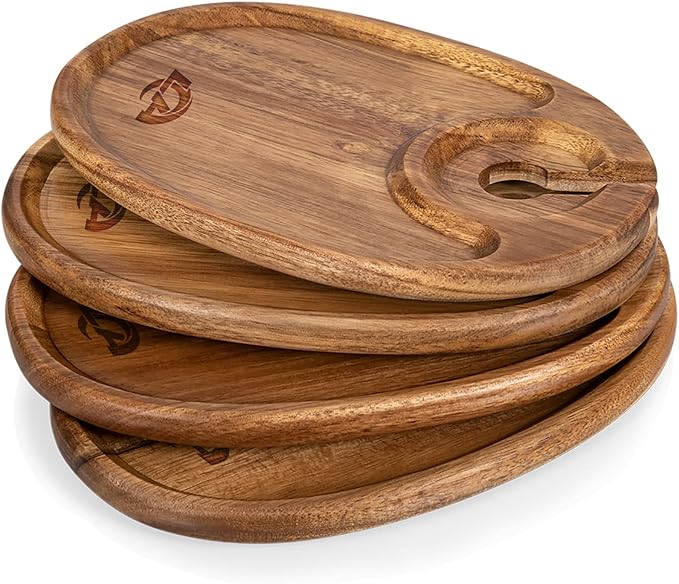 PICNIC TIME NFL unisex-adult NFL Wine Appetizer Plate Set Of 4