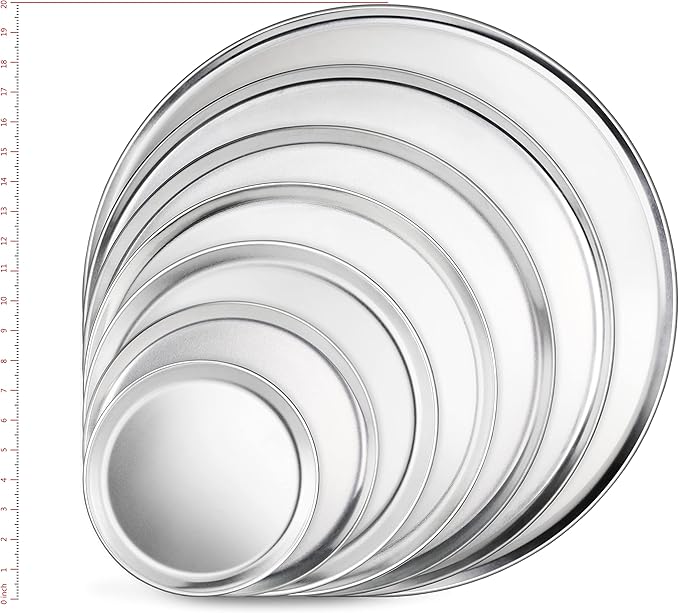 New Star Foodservice | Commercial Aluminum Pizza Tray Pizza Pan Coupe Style (Silver, 14-Inch)