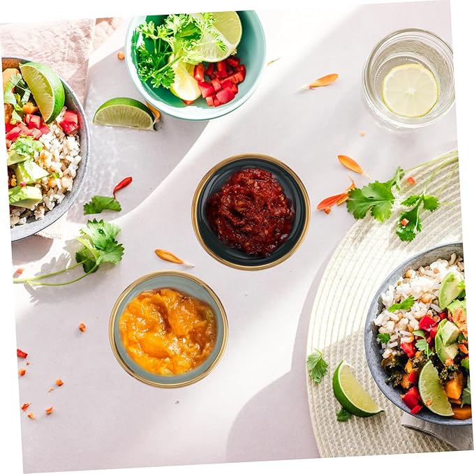 IMIKEYA 4pcs Assorted Color Ceramic Seasoning Bowls Creative Dipping Sauce Dishes for Appetizers for Home Restaurant and Food Store Use