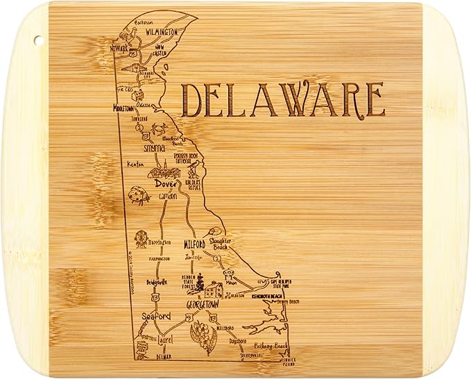 Totally Bamboo A Slice of Life Delaware State Serving and Cutting Board, 11" x 8.75"