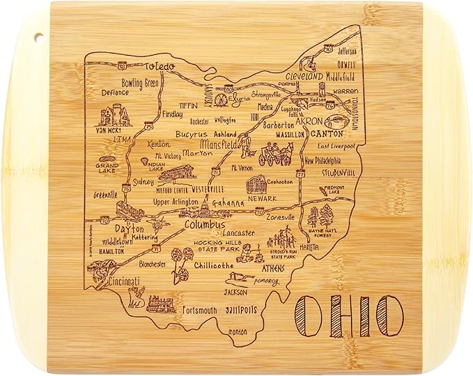 Totally Bamboo A Slice of Life Ohio State Serving and Cutting Board, 11" x 8.75"