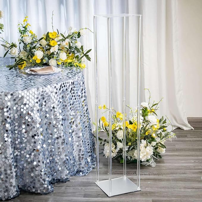 Efavormart 48" Clear Acrylic Flower Stand, Decorative Vase Table Centerpiece