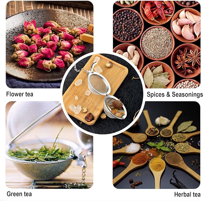 2pcs Tea Infuser Tea Strainers for Loose Tea Amethyst & Rose Quartz Crystal Heart Pendant Infinity Love Heart Couple Handmade Gemstone Tea Ball Set Gifts for Women Gifts for Mom
