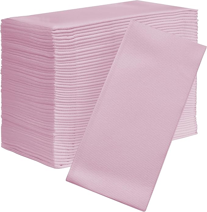 AMERICAN HOMESTEAD Paper Napkins - Pink Disposable Linen-Like Dinner Napkins - Restaurant-Quality Table Serviettes for Weddings, Parties, and Events - 15.75" x 15.75" - 50 Count