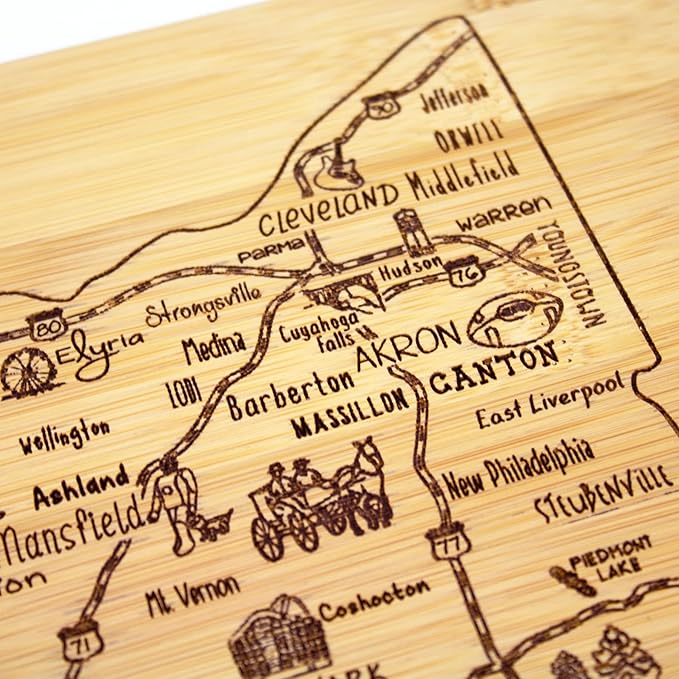 Totally Bamboo A Slice of Life Ohio State Serving and Cutting Board, 11" x 8.75"